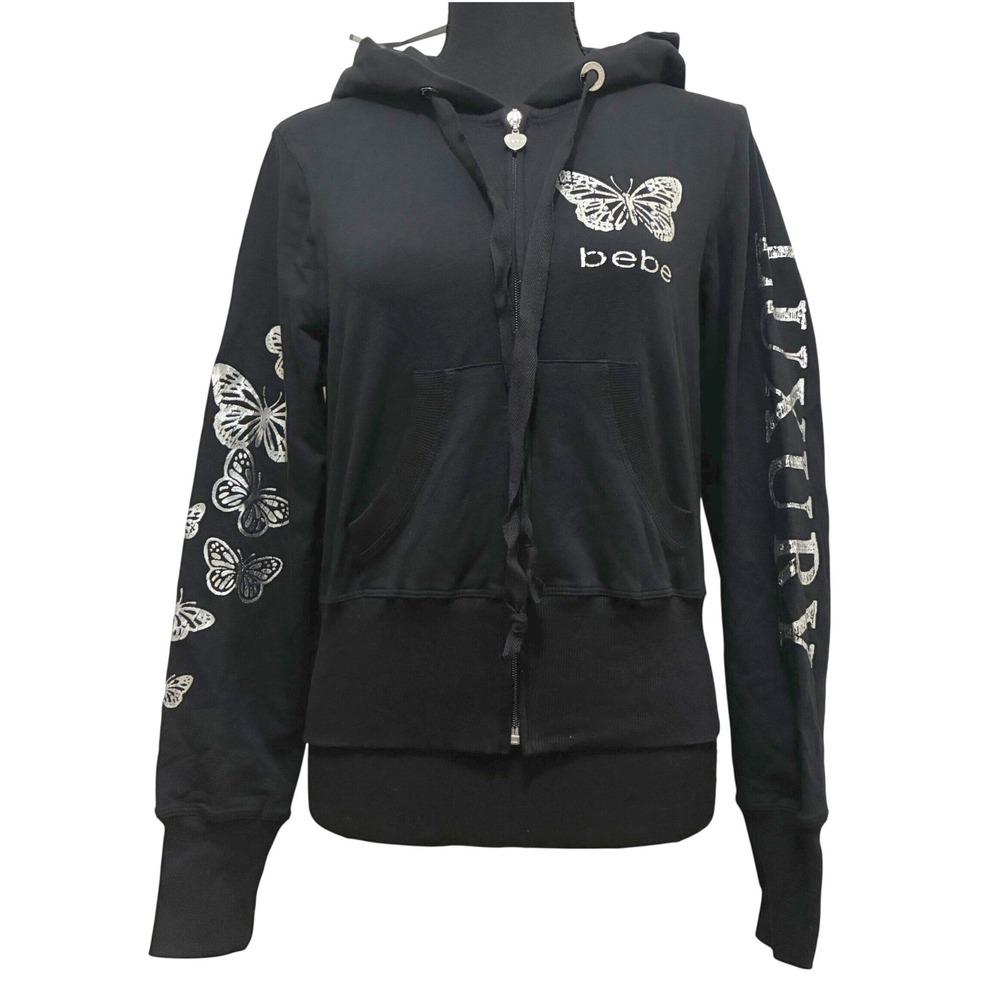 Vintage Y2K Bebe Butterfly Hoodie Sweatshirt S M L McBling Summer Luxury NWT USA